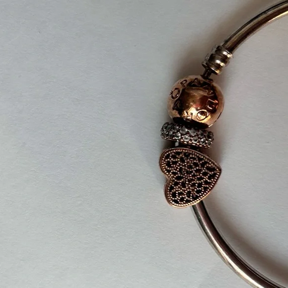 Rose Gold Pandora Bangle Bracelet - Picture 6 of 8